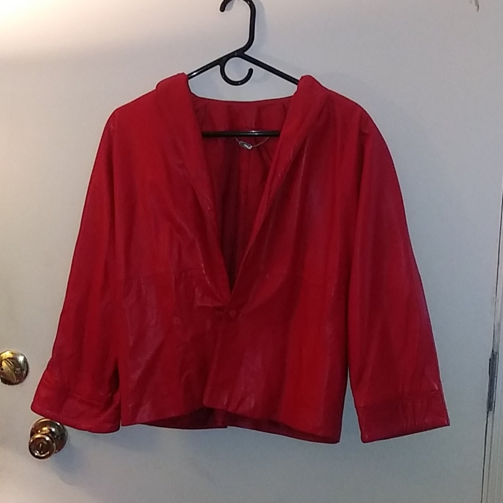 Soft Red Italian Leather "Franco Pagi" Jacket